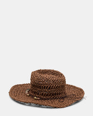 LEI BEADED TRIM WESTERN HAT CHOCOLATE