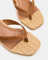 TRACIE RAFFIA CHESTNUT SUEDE